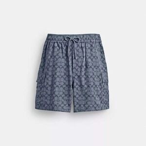 Coach Signature Camp Shorts Navy Medium New With Tags